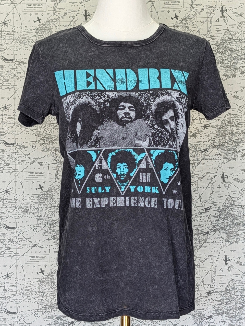 Jimi Hendrix Experience Karl Ferris Acid Wash Graphic Tee • Size Small